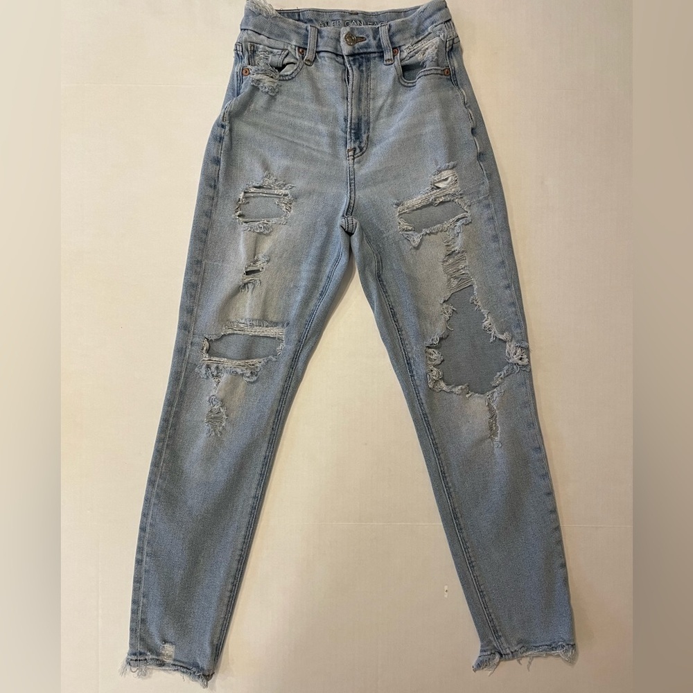 American Eagle Stretch  Distressed Denim Jeans Size 0